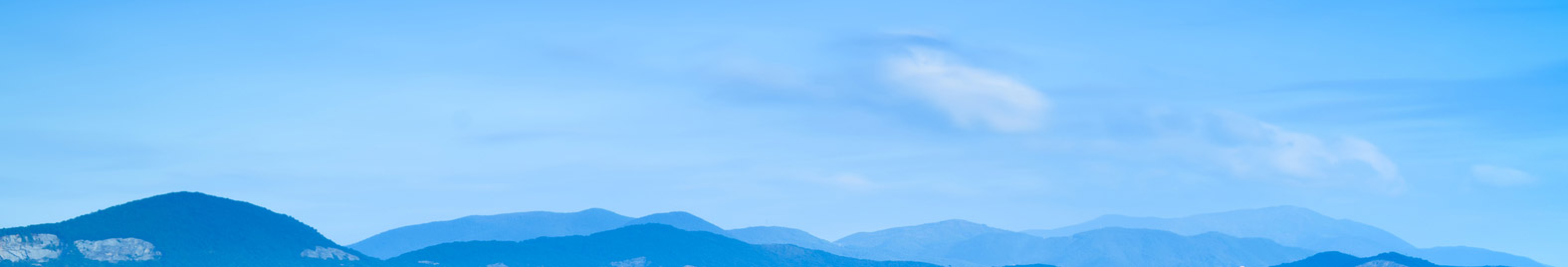 Blue mountains, blue sky and clouds