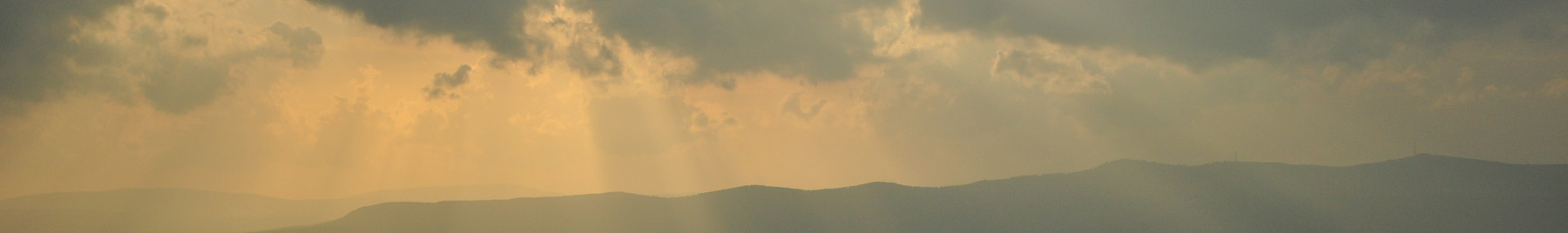 Shafts of sunlight breaking through clouds in Israel. Image credit Matt Mickelson