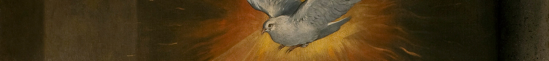 a painting of a dove at Pentecost