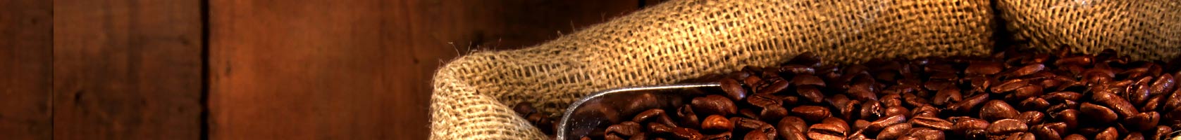 A burlap bag of coffee beans