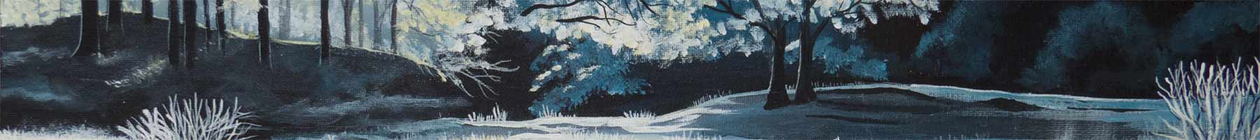 painting of snowy trees