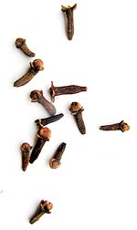whole cloves scattered