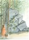 illustration of a young girl walking through a forest