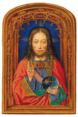 old painting of saint with Bible