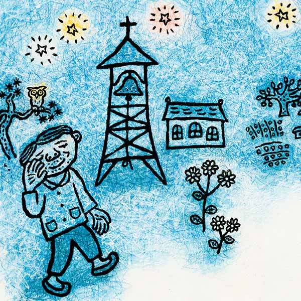 illustration of a bell ringer