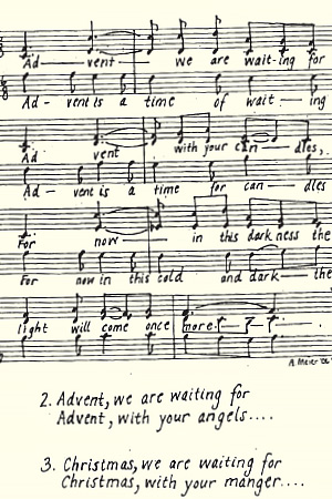 handwritten advent song