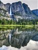 waterfall and lake at Yosemite Park
