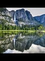 waterfall and lake at Yosemite Park
