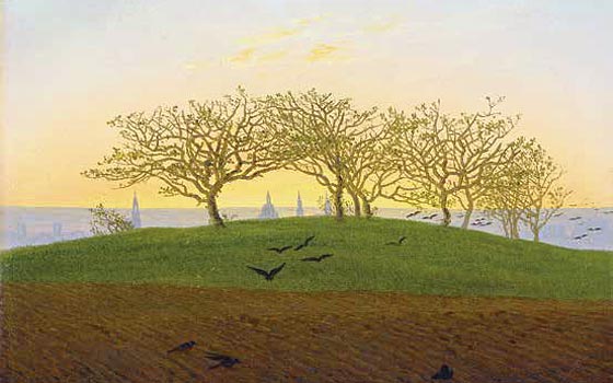Caspar David Friedrich's painting, Hill and Ploughed Fields near Dresden.