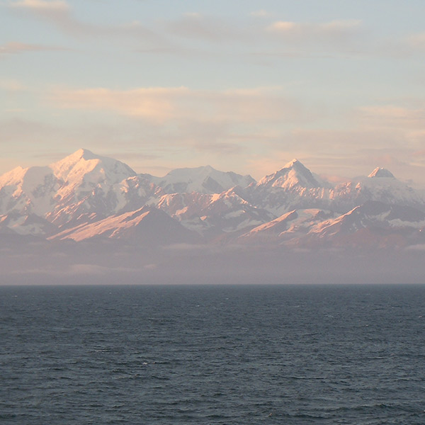 Fairweather Mountains covered in snow