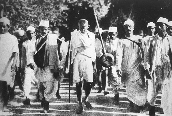 Gandhi during the Salt March, March 1930