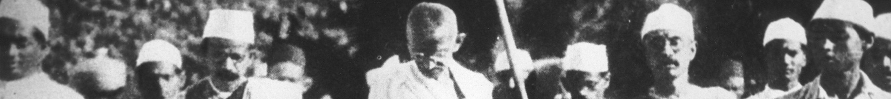 Gandhi during the Salt March, March 1930.