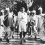 Gandhi during the Salt March, March 1930.