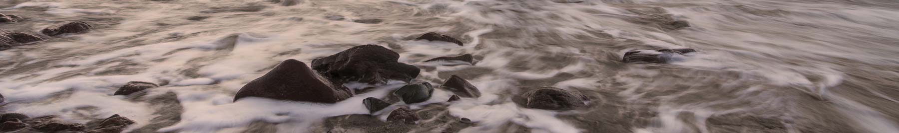 breaking waves and sunrise