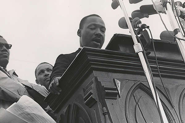 Martin Luther King Jr. giving a speech