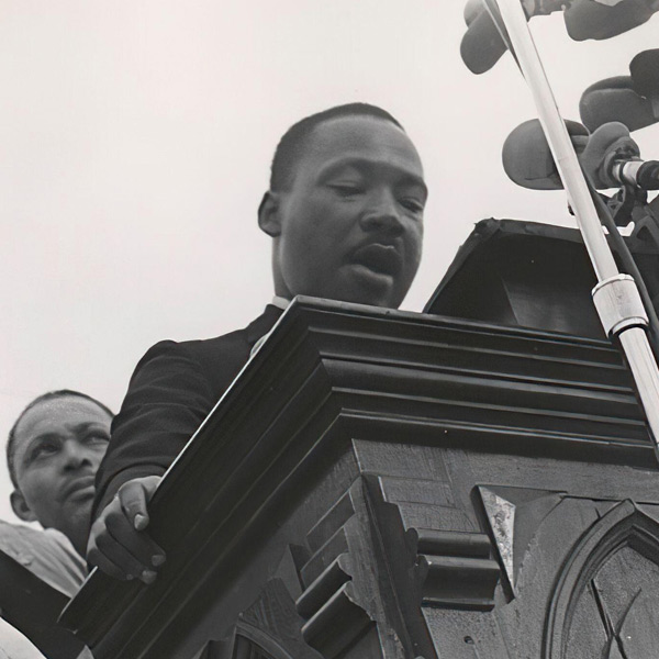 Martin Luther King Jr. giving a speech