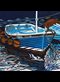 painting of fishing boat on water