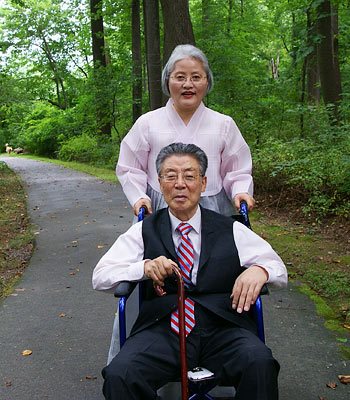 The author with his second wife, Kim Hyun-ja.