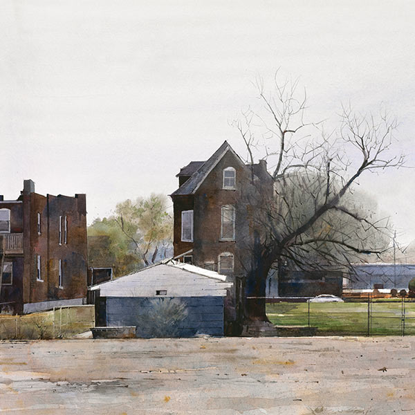 old brick urban mansions