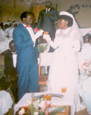 Daniel Ntagwabira and Drocella Nduwimana on their wedding day.