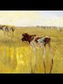 painting of a cow in a field