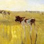painting of a cow in a field