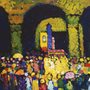 impressionistic painting of people gathering