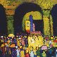 impressionistic painting of people gathering
