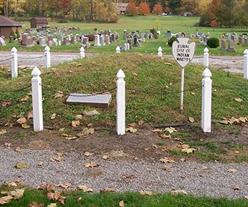 Mass grave at the site of the 1782 massacre, Gnadenhütten, Ohio