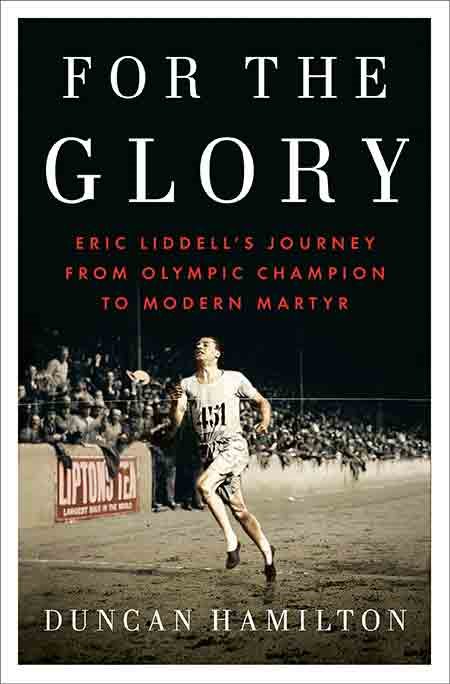 Cover of For The Glory - a photo of Liddell crossing the finish line in a race