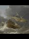 painting of Dutch Ships on stormy sea