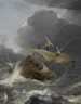 painting of Dutch Ships on stormy sea