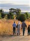 The author and her family walk a road in New South Wales