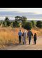 The author and her family walk a road in New South Wales