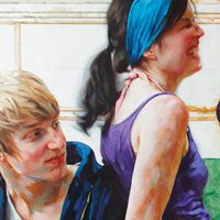 Detail of painting by Xenia Hausner, Blind Date, 2009