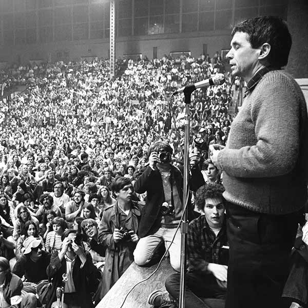 The nonviolent activist and priest Daniel Berrigan at Cornell University