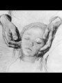 Untitled drawing by Käthe Kollwitz of a mother holding a child