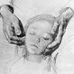 Untitled drawing by Käthe Kollwitz of a mother holding a child
