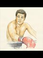 Watercolor painting of Muhammad Ali by Jason Landsel
