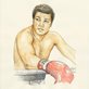 Watercolor painting of Muhammad Ali by Jason Landsel
