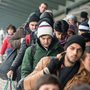 Middle Eastern refugees at the train station in Passau