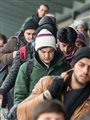 Middle Eastern refugees at the train station in Passau