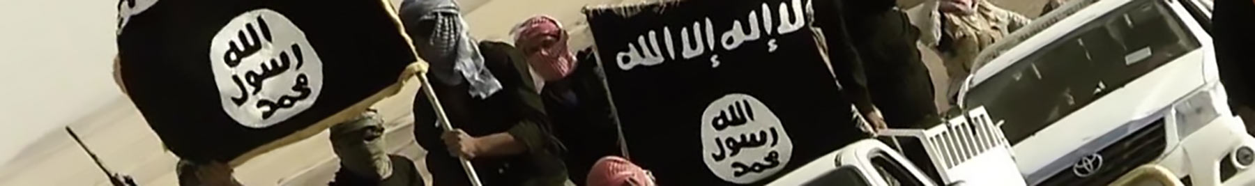 ISIS members on trucks