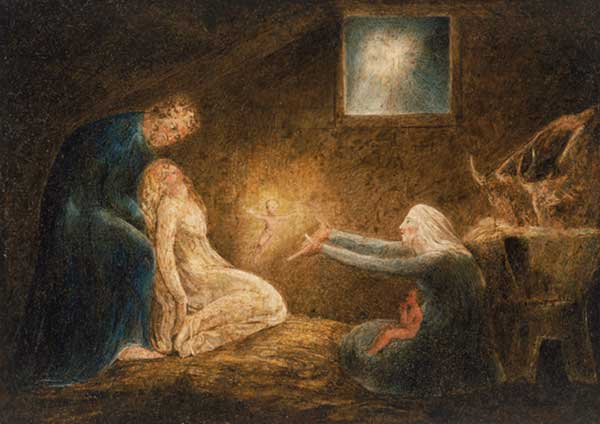 painting by William Blake of christs birth 