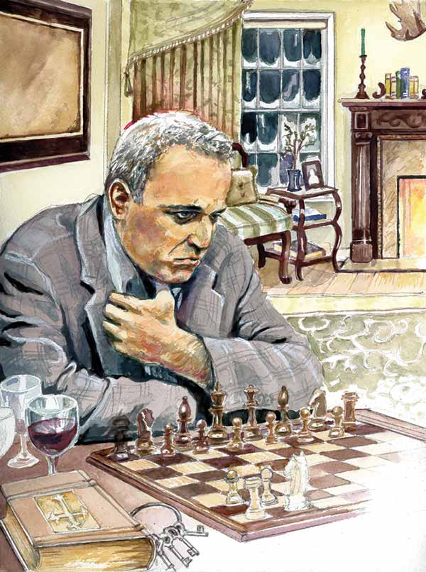 a man playing chess