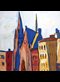 abstract painting of a church