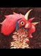 painting of a crowing rooster by Wayne Forte