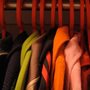 Row of coats on hangers