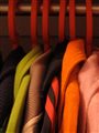 Row of coats on hangers