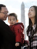 Yu Jie and his family shortly after their arrival in the United States